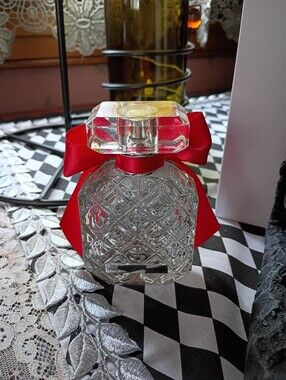 Empty Clear Glass Decorative Bottle w Red Ribbon Accent Victoria's Secret  Paris